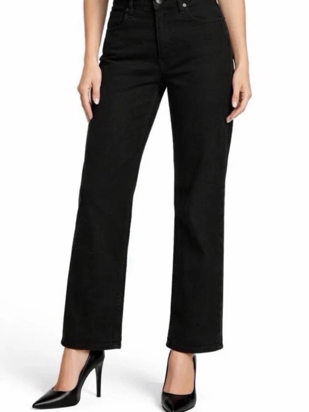 rag & bone Women's The Shannon Relaxed Full Straight Leg Jeans in Black size 26